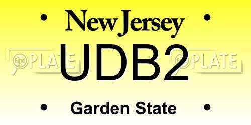 UDB2 New Jersey License Plate
