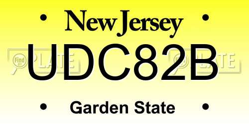 UDC82B New Jersey License Plate