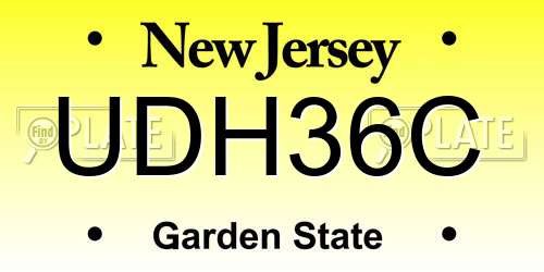 UDH36C New Jersey License Plate