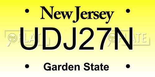 UDJ27N New Jersey License Plate