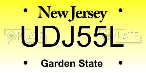 UDJ55L New Jersey License Plate