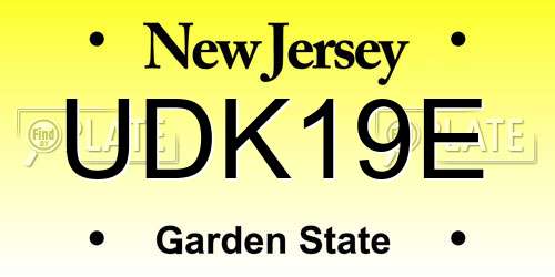 UDK19E New Jersey License Plate
