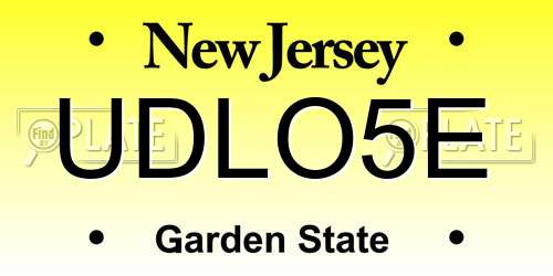 UDLO5E New Jersey License Plate
