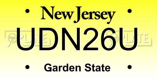 UDN26U New Jersey License Plate