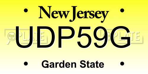 UDP59G New Jersey License Plate