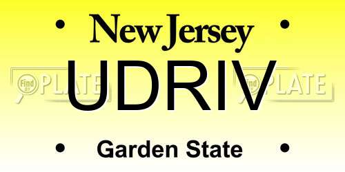 UDRIV New Jersey License Plate