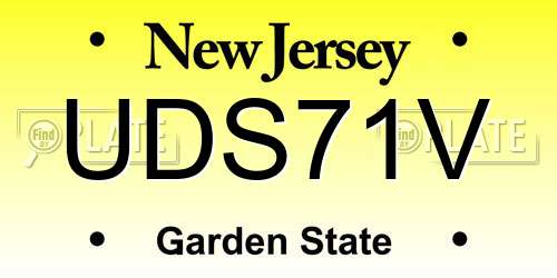 UDS71V New Jersey License Plate