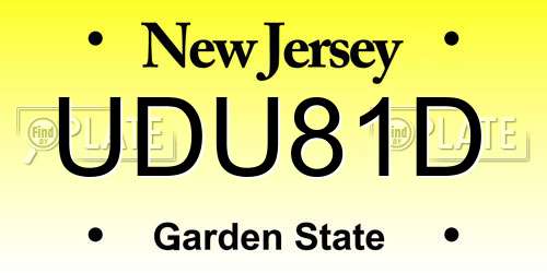 UDU81D New Jersey License Plate