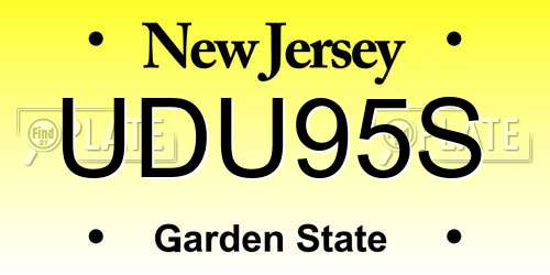 UDU95S New Jersey License Plate