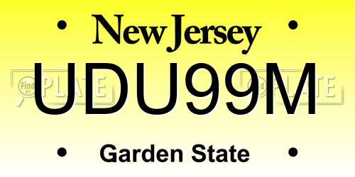 UDU99M New Jersey License Plate