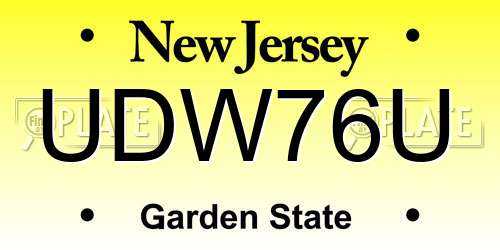 UDW76U New Jersey License Plate