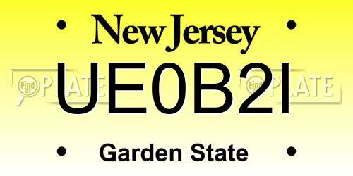 UE0B2I New Jersey License Plate