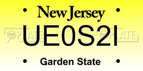 UE0S2I New Jersey License Plate