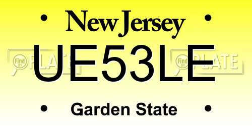 UE53LE New Jersey License Plate