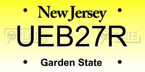 UEB27R New Jersey License Plate