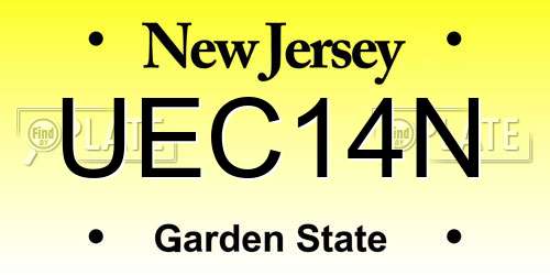 UEC14N New Jersey License Plate