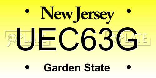 UEC63G New Jersey License Plate