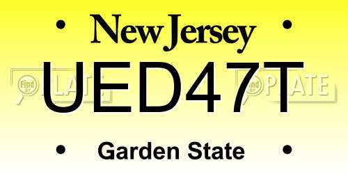 UED47T New Jersey License Plate