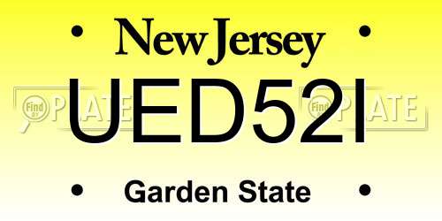 UED52I New Jersey License Plate
