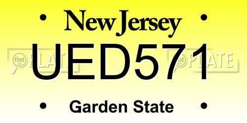 UED571 New Jersey License Plate