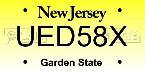 UED58X New Jersey License Plate