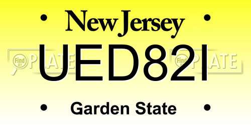 UED82I New Jersey License Plate