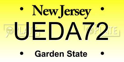 UEDA72 New Jersey License Plate