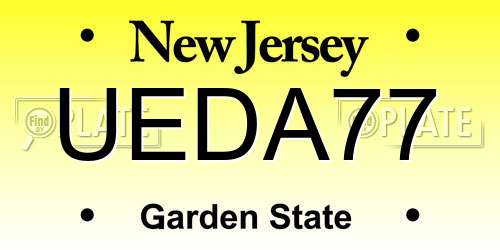 UEDA77 New Jersey License Plate