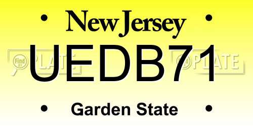 UEDB71 New Jersey License Plate