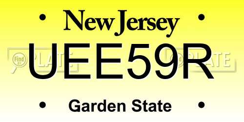 UEE59R New Jersey License Plate