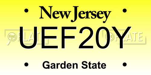 UEF20Y New Jersey License Plate