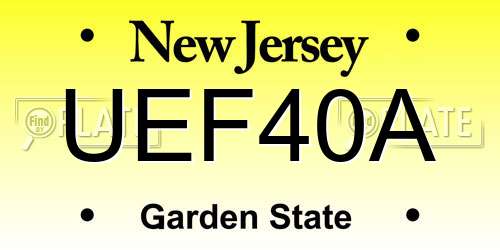 UEF40A New Jersey License Plate