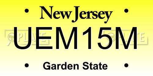 UEM15M New Jersey License Plate