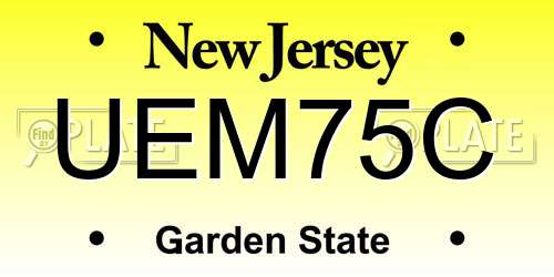 UEM75C New Jersey License Plate