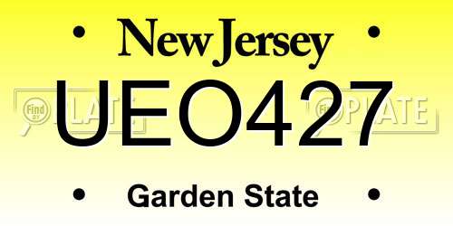 UEO427 New Jersey License Plate