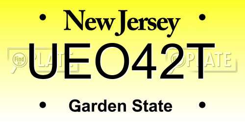 UEO42T New Jersey License Plate