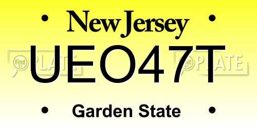UEO47T New Jersey License Plate