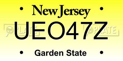 UEO47Z New Jersey License Plate