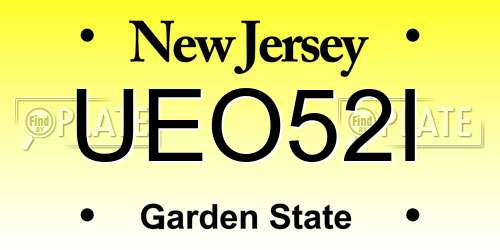 UEO52I New Jersey License Plate