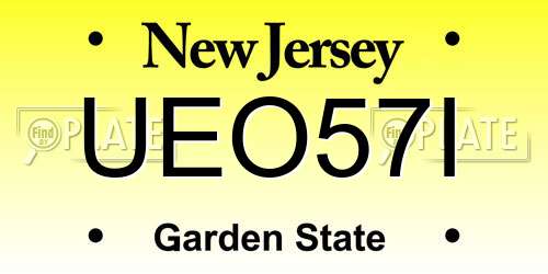 UEO57I New Jersey License Plate
