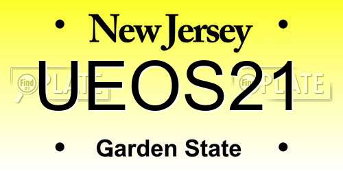 UEOS21 New Jersey License Plate