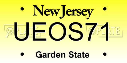UEOS71 New Jersey License Plate