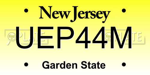 UEP44M New Jersey License Plate