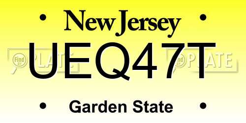 UEQ47T New Jersey License Plate