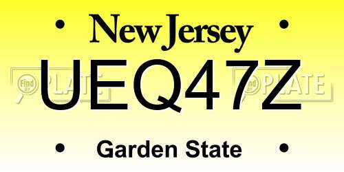 UEQ47Z New Jersey License Plate