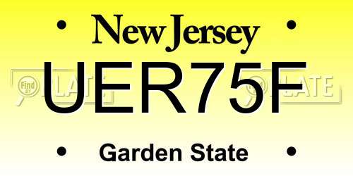 UER75F New Jersey License Plate