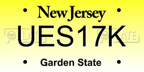 UES17K New Jersey License Plate