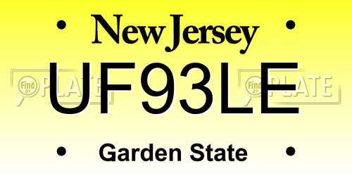 UF93LE New Jersey License Plate