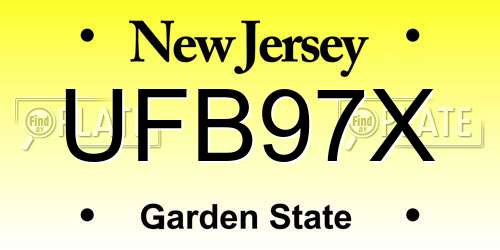 UFB97X New Jersey License Plate