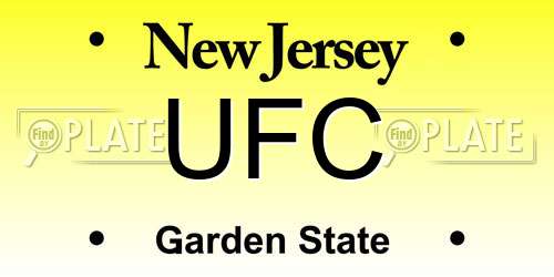 UFC New Jersey License Plate